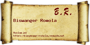 Biswanger Romola névjegykártya